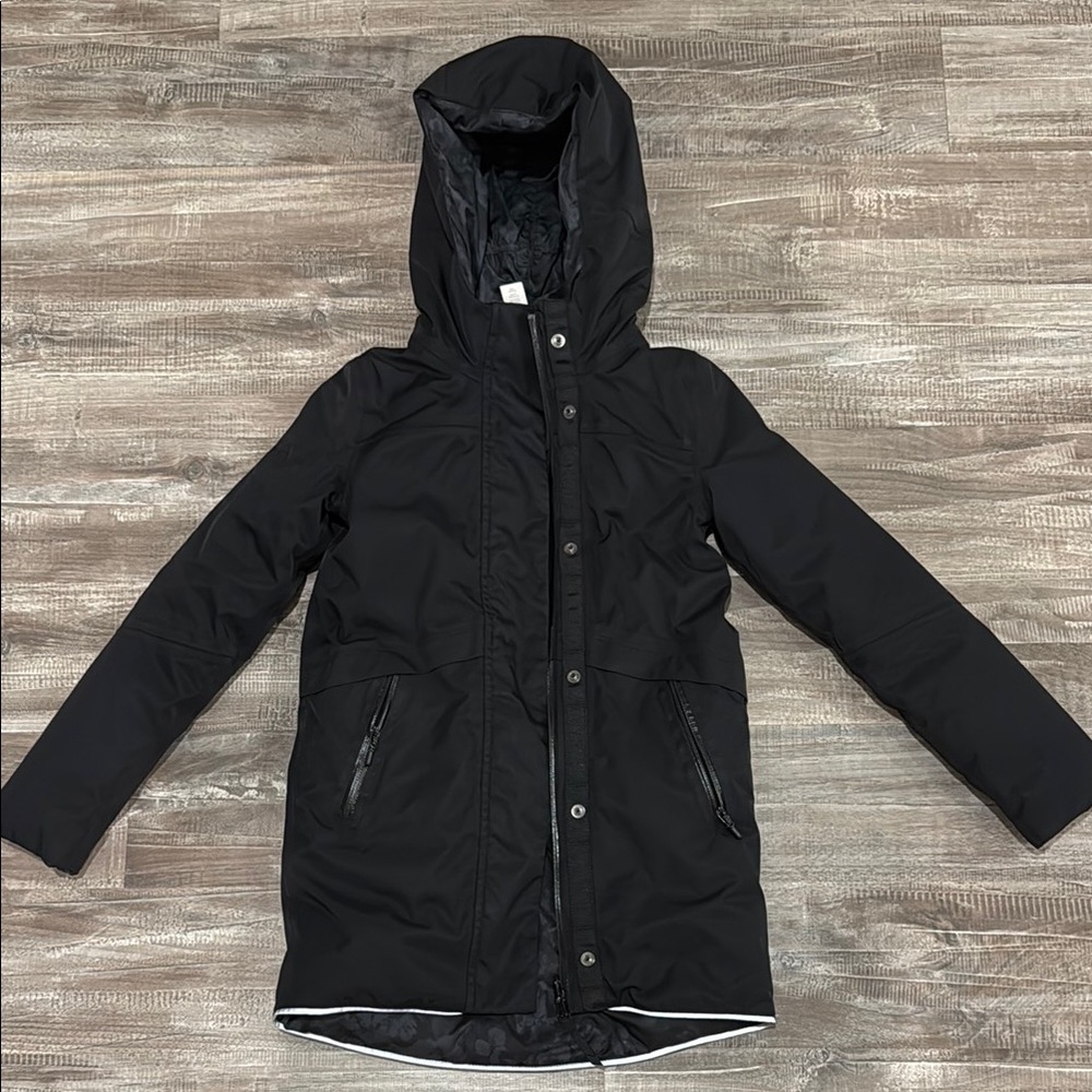 Black Hooded Winter Coat